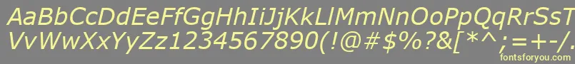 VerdanaItalic Font – Yellow Fonts on Gray Background
