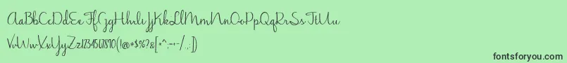 BmdJasmineReminiscentseRegular Font – Black Fonts on Green Background