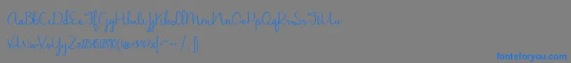 BmdJasmineReminiscentseRegular-Schriftart – Blaue Schriften auf grauem Hintergrund