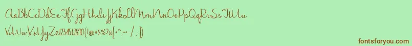 BmdJasmineReminiscentseRegular Font – Brown Fonts on Green Background