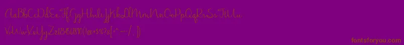 BmdJasmineReminiscentseRegular Font – Brown Fonts on Purple Background