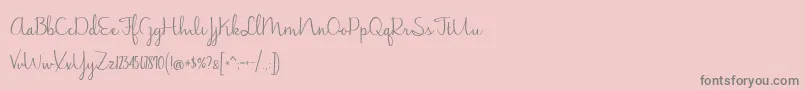 BmdJasmineReminiscentseRegular-Schriftart – Graue Schriften auf rosa Hintergrund