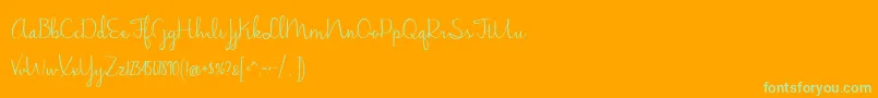 BmdJasmineReminiscentseRegular Font – Green Fonts on Orange Background