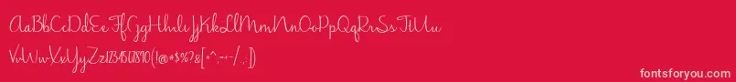 BmdJasmineReminiscentseRegular Font – Pink Fonts on Red Background