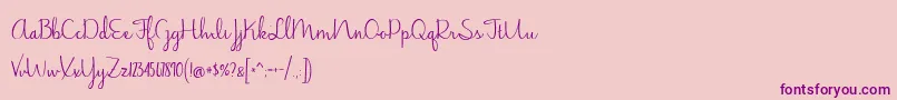 BmdJasmineReminiscentseRegular Font – Purple Fonts on Pink Background