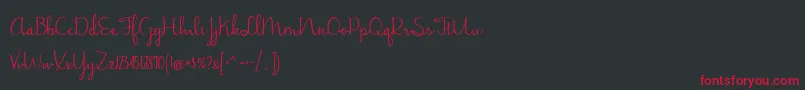 BmdJasmineReminiscentseRegular Font – Red Fonts on Black Background