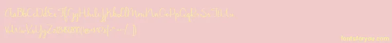 BmdJasmineReminiscentseRegular Font – Yellow Fonts on Pink Background