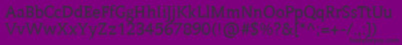 Contra-fontti – mustat fontit violetilla taustalla