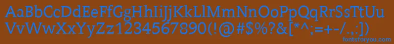 Contra Font – Blue Fonts on Brown Background