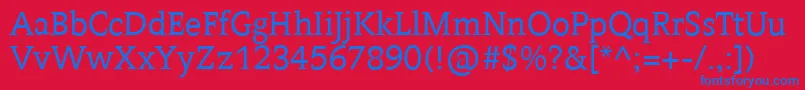 Contra Font – Blue Fonts on Red Background