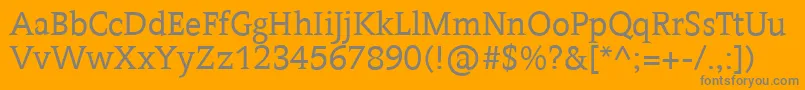 Contra Font – Gray Fonts on Orange Background