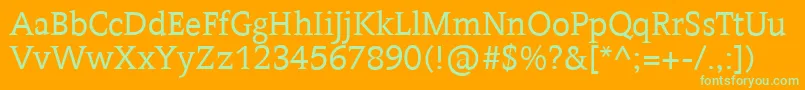 Contra Font – Green Fonts on Orange Background