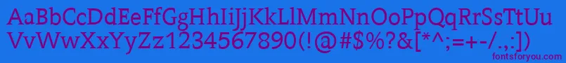Contra Font – Purple Fonts on Blue Background