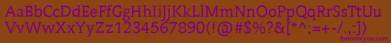 Contra Font – Purple Fonts on Brown Background