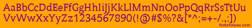 Contra Font – Purple Fonts on Orange Background