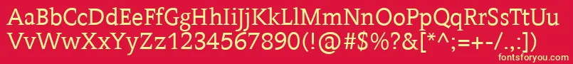Contra Font – Yellow Fonts on Red Background