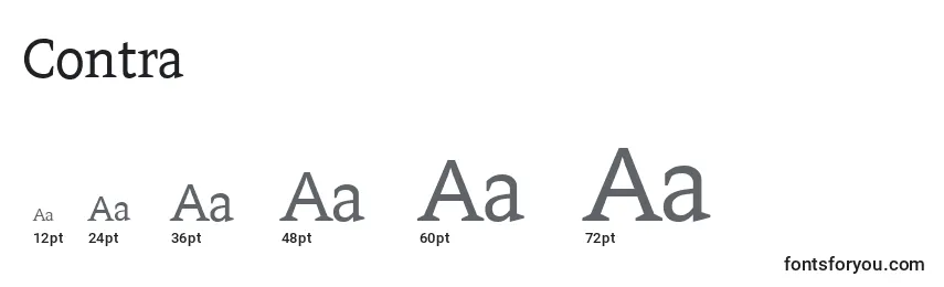 Contra Font Sizes