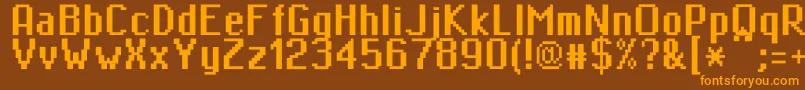 Czcionka Minimasa – pomarańczowe czcionki na brązowym tle