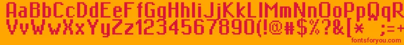 Minimasa Font – Red Fonts on Orange Background