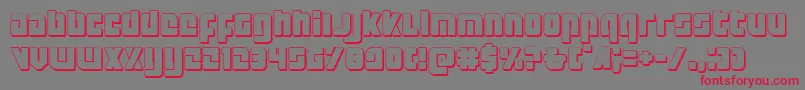 Czcionka Exoplanet3D – czerwone czcionki na szarym tle