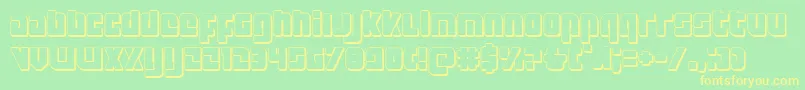 Exoplanet3D Font – Yellow Fonts on Green Background