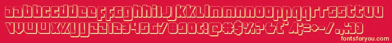 Exoplanet3D Font – Yellow Fonts on Red Background