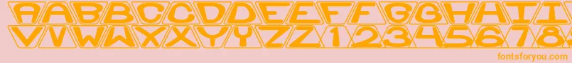 ZoidalBrkフォントについての詳細 フォントZoidalBrk – オレンジの文字がピンクの背景にあります。
