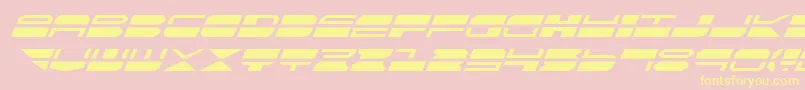 QuickmarkItalic-Schriftart – Gelbe Schriften auf rosa Hintergrund