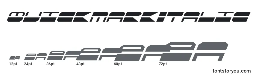 QuickmarkItalic Font Sizes