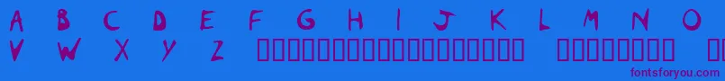 NascoxasRegular-Schriftart – Violette Schriften auf blauem Hintergrund