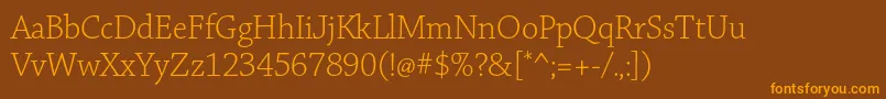 ChaparralproLightsubh Font – Orange Fonts on Brown Background