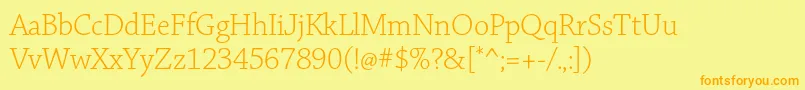 ChaparralproLightsubh Font – Orange Fonts on Yellow Background