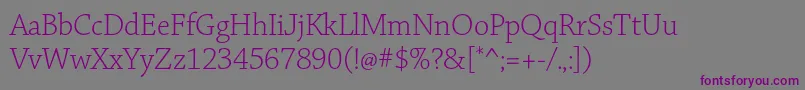 ChaparralproLightsubh Font – Purple Fonts on Gray Background