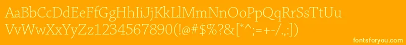 ChaparralproLightsubh-Schriftart – Gelbe Schriften auf orangefarbenem Hintergrund