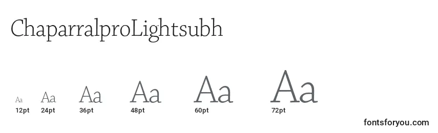 ChaparralproLightsubh Font Sizes