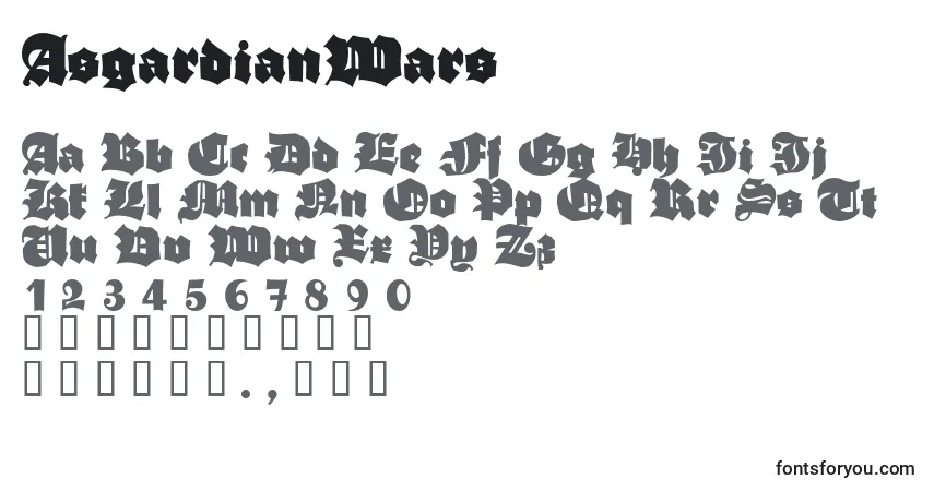 Schriftart AsgardianWars – Alphabet, Zahlen, spezielle Symbole