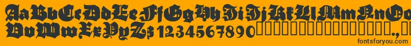 AsgardianWars Font – Black Fonts on Orange Background