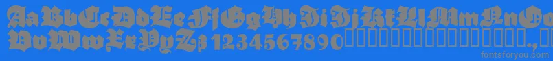 フォントAsgardianWars – 青い背景に灰色の文字