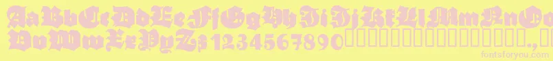 AsgardianWars Font – Pink Fonts on Yellow Background