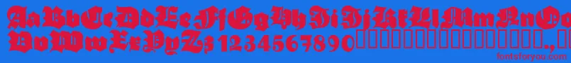 AsgardianWars Font – Red Fonts on Blue Background