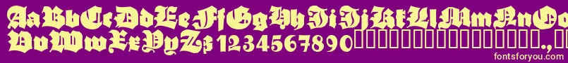 AsgardianWars Font – Yellow Fonts on Purple Background