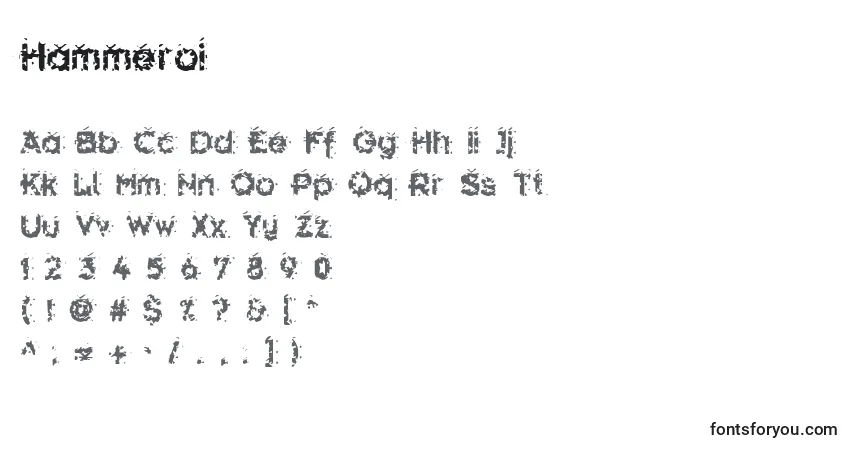 A fonte Hammeroi – alfabeto, números, caracteres especiais