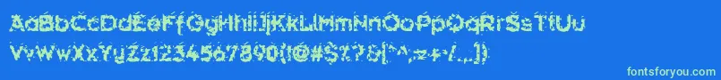 Hammeroi Font – Green Fonts on Blue Background