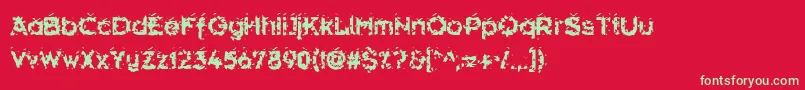 フォントHammeroi – 赤い背景に緑の文字
