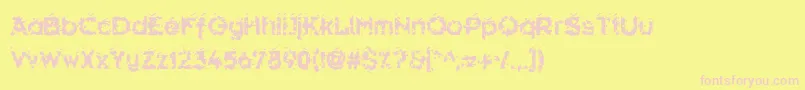 Hammeroi-Schriftart – Rosa Schriften auf gelbem Hintergrund