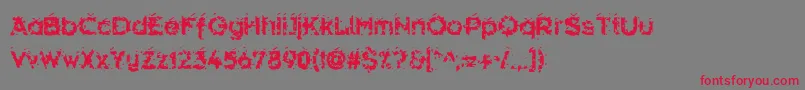 Czcionka Hammeroi – czerwone czcionki na szarym tle