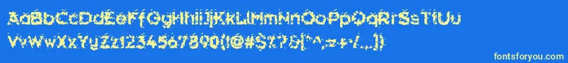 Hammeroi-Schriftart – Gelbe Schriften auf blauem Hintergrund