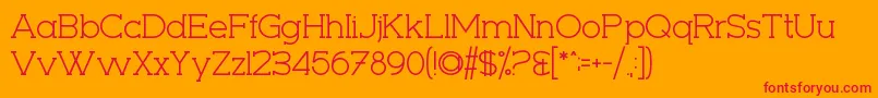 Seriffic Font – Red Fonts on Orange Background