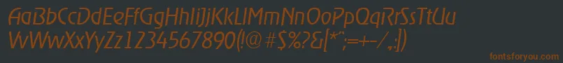 Шрифт OnstageserialLightItalic – коричневые шрифты на чёрном фоне