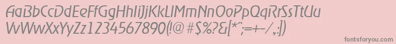 OnstageserialLightItalic Font – Gray Fonts on Pink Background